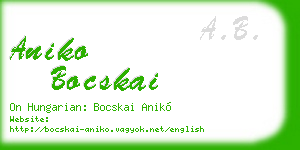 aniko bocskai business card